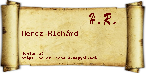 Hercz Richárd névjegykártya